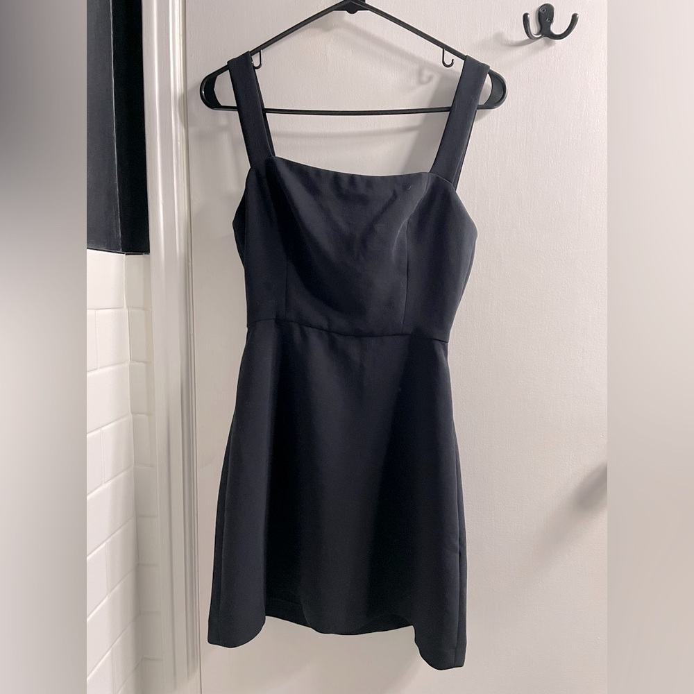 Wilfred black Aperature Tie-Back mini cocktail dress